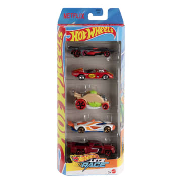 Hot Wheels Let's Race 5-Pack, Set Of 5 1:64 Scale Die-Cast Toy Race Cars From The Netflix Series - Image 1 of 5