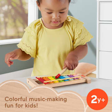 Fisher-Price Wooden Xylophone, Musical Instrument Toy For Toddlers, 2 Wood Pieces - Image 2 of 6