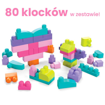 Mega Bloks First Builders Klocki 80 Elementów Torba Różowa - Image 3 of 7