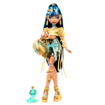 Monster High Cleo De Nile, Modepop Met Dierenvriendje Hissette En Accessoires - Imagen 1 de 6