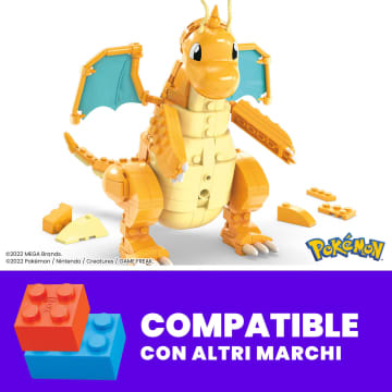 MEGA Pokémon Dragonite Con Action Figure Grande E Mattoncino Movimento, Set Da Costruzione Per Bambini - Image 7 of 8
