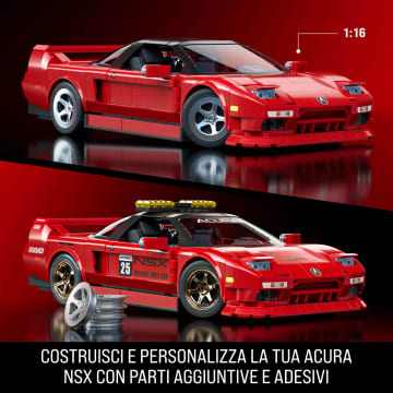 Mattel Brick Shop Hot Wheels ’90 Acura Nsx, Giocattolo Da Costruire (876 Pezzi) Per Collezionisti - Image 3 of 6