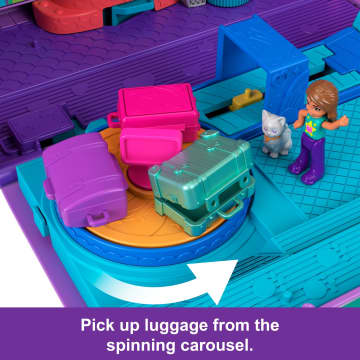 Polly Pocket Kitty Airways Playset With 2 Micro Dolls And Pet, Airplane Travel Toy With Accessories - Image 4 of 6