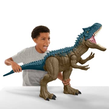 Jurassic World Super Colossal Allosaurus Dinosaur Action Figure Toy 38 Inches Long, Swallows Minis - Image 2 of 6