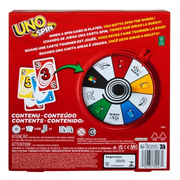 UNO Spin Card Game For Kid, Adult & Family Nights, Classic Play With Spinner - Image 3 of 6