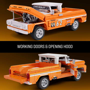 Mattel Brick Shop Hot Wheels Custom ’62 Chevy Pickup Building Toy Kit (858 Pieces), For Collectors - Image 6 of 6