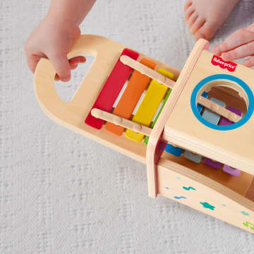 Yürüme Çağındaki Çocuklar Için Fisher-Price Bagetli Ksilofon Standı, 6 Ahşap Parçadan Oluşan Müzik Aleti Oyuncağı - Bild 3 von 6