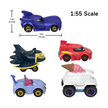 Fisher-Price Batwheels Dc Coffret De 5 Véhicules À L’Échelle 1/55 Avec Bam La Batmobile, Flamme, Kitty, Flocon Et Batplane - Imagen 4 de 6