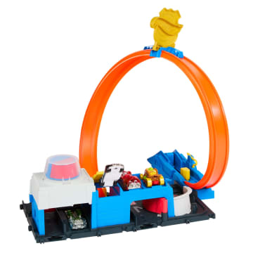 Hot Wheels Polis İstasyonu Oyun Seti, 1:64 Ölçekli Oyuncak Polis Arabası Ve Ayarlanabilir Pist Çemberi - Imagen 4 de 6