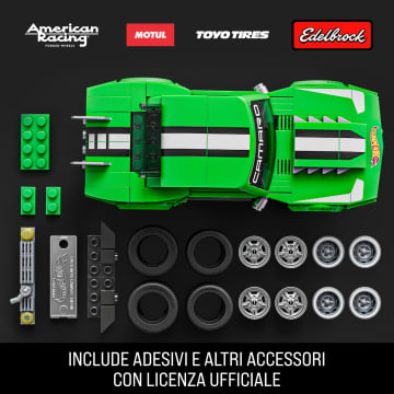 Mattel Brick Shop Hot Wheels Custom ’68 Camaro, Kit Giocattolo Da Costruire (289 Pezzi) Per Collezionisti - Imagen 4 de 6