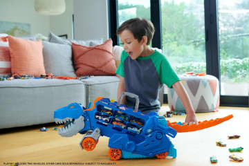 Hot Wheels™ City Ultimate Hauler, Transforms Into A T-Rex With Race Track, Stores 20+ Cars - Image 2 of 8