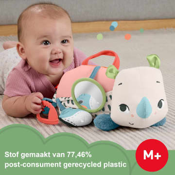Fisher-Price Planet Friends Op De Buik Spelen Wandelende Neushoorn, Knuffel, Zintuiglijk Speelgoed Voor Pasgeboren Baby's - Image 2 of 6
