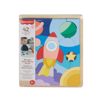 Fisher-Price Houten Ruimteblokkenpuzzel Voor Kleuters, 42 Houten Blokken - Image 6 of 6