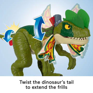 Imaginext Jurassic World Thrash Attack Dilophosaurus Dinosaur Toy With Lights & Sounds For Kids - Image 2 of 4