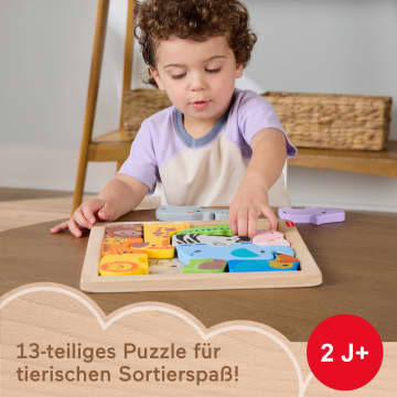 Fisher-Price 2-In-1-Tierwelt Aus Holz, Aktivität Zum Sortieren Von Formen Für Kinder, 13 Holzteile - Image 2 of 6