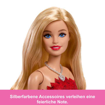 Rubinrote Barbie-Party-Modepuppe Zum 80. Jubiläum Von Mattel in Einem Roten Kleid Mit Zubehörteilen - Imagen 4 de 6