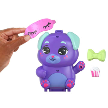 Polly Pocket Compacte Speelset Slaapfeestje Met Puppy's Met 1 Micropop En Speelgoedhondjes, Speelgoed Voor Onderweg Met Lekkere Hapjes En Stylingaccessoires - Image 5 of 6