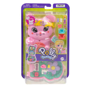 Polly Pocket Compacte Speelset Theefeestje Konijn Met 1 Micropop En Dierenvriendjes, Speelgoed Voor Onderweg Met Stylingaccessoires - Image 6 of 6