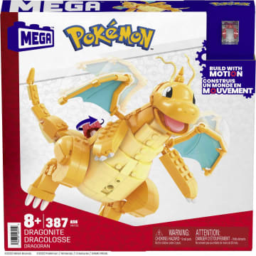 MEGA Pokémon Dragonite Con Action Figure Grande E Mattoncino Movimento, Set Da Costruzione Per Bambini - Image 6 of 8