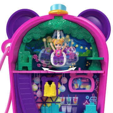 Estuche Pandita Día De Té De Polly Pocket Con 2 Muñequitas Y Un Panda, Juguete De Animal Con Accesorios De Comida - Image 4 of 6