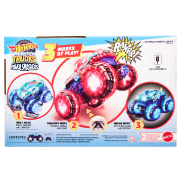 Hot Wheels Monster Trucks 1:15 Scale Mega-Wrex Alive Remote-Control Vehicle, Battery-Powered Rc With Interactive Lights & Sounds - Image 5 of 6