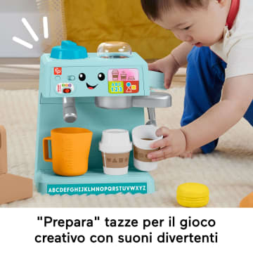 Fisher-Price Ridi E Impara La Mia Prima Macchinetta Del Caffè Giocattolo Elettronico Per Bambini, 10 Pezzi Da Gioco, Versione Multilingue - Image 4 of 5