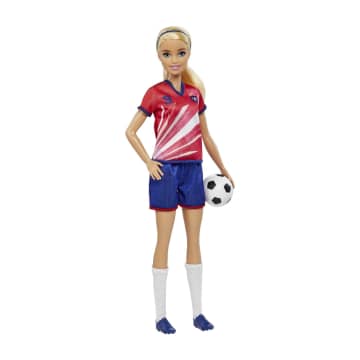 Voetballer Barbie, Blond, Tenue Met Nr. 9, Voetbal, Schoenen Met Noppen, Sokken, Vanaf 3 Jaar - Image 5 of 6