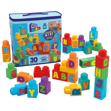 Çocuklar Için Mega Bloks Fisher-Price Alfabeli Blok Çantası (30 Parçalı) Ve Yeniden Kullanılabilen Saklama Çantası - Imagen 1 de 6