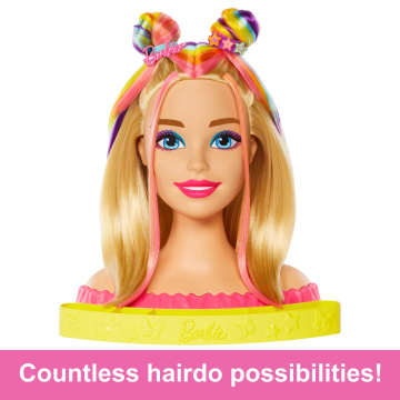 Barbie Deluxe Styling Head With Color Reveal Accessories And Blonde Neon Rainbow Hair - Image 4 of 7