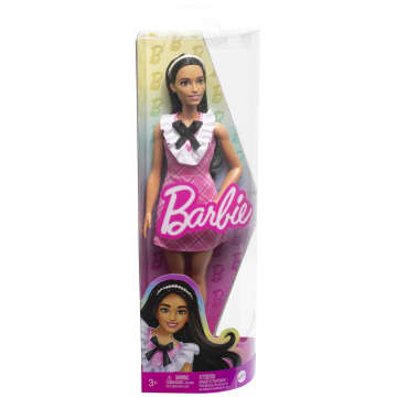 Barbie Fashionistas-Puppe Nr. 209 Mit Schwarzem Haar Und Karokleid - Imagen 6 de 6
