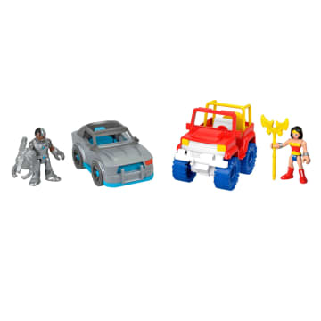 Conjunto De Regalo De Dc Super Friends De Imaginext Con Batman, Wonder Woman Y Cyborg, Juguete De 9 Piezas Para Niños Y Niñas En Edad Preescolar - Image 5 of 5