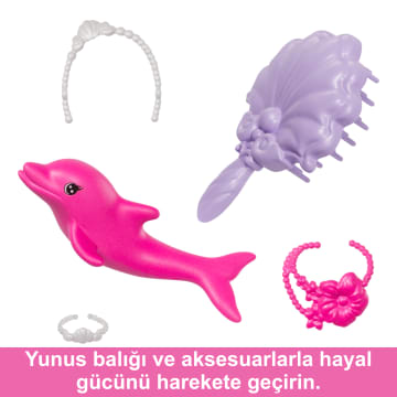 Deniz Kızı Barbie 'Malibu'; Renk Değişimi Özelliği, Yunus Ve Aksesuarlar - Image 5 of 6