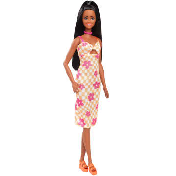 Barbie Fashionistas-Puppe Nr. 233 Mit Blumen-Midi-Karokleid Und Schwarzem Haar - Image 1 of 6
