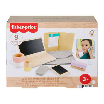Çocuklar Için Ahşap Dizüstü Bilgisayarıyla Ofis Temalı Canlandırma Oyunlarına Ilham Veren 9 Parça Fisher-Price Ahşap EV Seti - Image 6 of 6