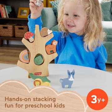 Fisher-Price Wooden Balance Tree Preschool Stacking Activity Toy, 10 Wood Pieces - Image 2 of 6