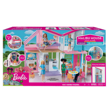 Barbie Villa In Malibu, Poppenhuis Met 2 Verdiepingen, Transformatiefuncties En Meer Dan 25 Onderdelen - Image 6 of 6