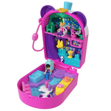 Estuche Pandita Día De Té De Polly Pocket Con 2 Muñequitas Y Un Panda, Juguete De Animal Con Accesorios De Comida - Imagen 5 de 6