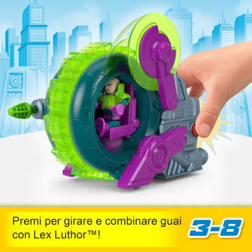 Imaginext Dc Super Friends Lex Luthor Veicolo Lama Rotante, Set Con Personaggio E Veicolo, Per Bambini In Età Prescolare - Image 2 of 5