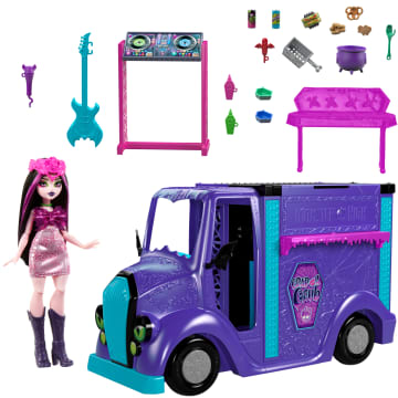 Monster High Draculaura Doll And Fangtastic Rockin’ Food Truck Playset With 13+ Themed Accessoriescessories - Image 5 of 6