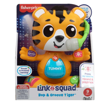 Fisher-Price Link Squad Bop & Groove Tiger Baby Learning Toy With Music & Lights, Queens English Version - Image 6 of 6