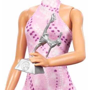 Barbie Careers Figure Skater Doll & Accessories, Brunette In Removable Skate Outfit With Trophy - Image 4 of 6