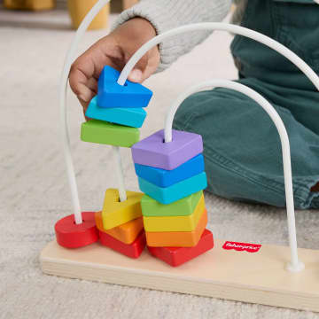 Fisher-Price Wooden Rainbow Bead Bar Maze, Baby & Toddler Developmental Toy, 1 Wood Piece - Image 3 of 6