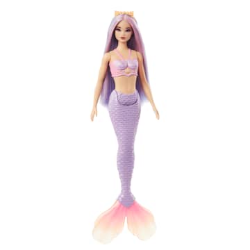 Barbie Zeemeerminpop Met Lila Haar, Een Paarse Staart En Haarband - Imagen 5 de 6