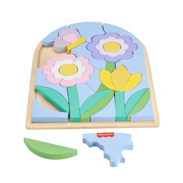 Fisher-Price Houten Bloemenpuzzelblokken Voor Kleuters, 37 Houten Blokken - Image 1 of 6