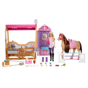 Barbie Mysteries The Great Horse Chase Speelgoedstal, Speelset Met Pop, Speelgoedpaard En Accessoires, Meer Dan 25 Onderdelen - Imagen 1 de 6