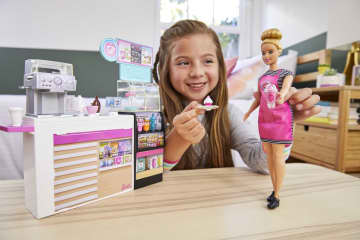 Barbie Nasch-Café Spielset Mit Puppe (Blond), Über 20 Teile Puppen-Zubehör - Bild 2 von 6