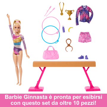 Barbie Ginnastica Artistica, Playset Con Bambola Bionda, Trave, Più Di 10 Accessori E Funzione Flip - Image 2 of 6