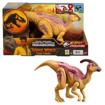 Jurassic World Wild Roar Parasaurolophus Dinosaur Action Figure Toy, Glow Effect Lights & Sounds