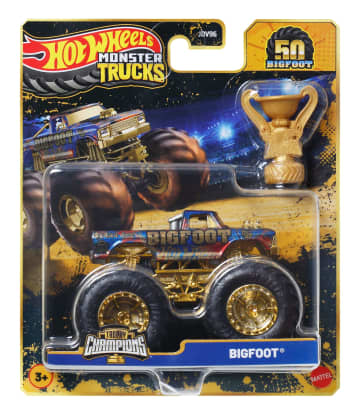 Hot Wheels Monster Trucks Bigfoot Trophy Şampiyonları Tekli Arabalar 1:64 Ölçekli Üst Düzey Metal Araç Ve Kupa (Stiller Çeşitlilik Gösterebilir) - Image 4 of 6
