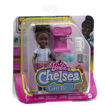 Barbie Chelsea Can Be… Barista Doll And 7 Career-Themed Accessories Including Coffee Maker - Image 6 of 6